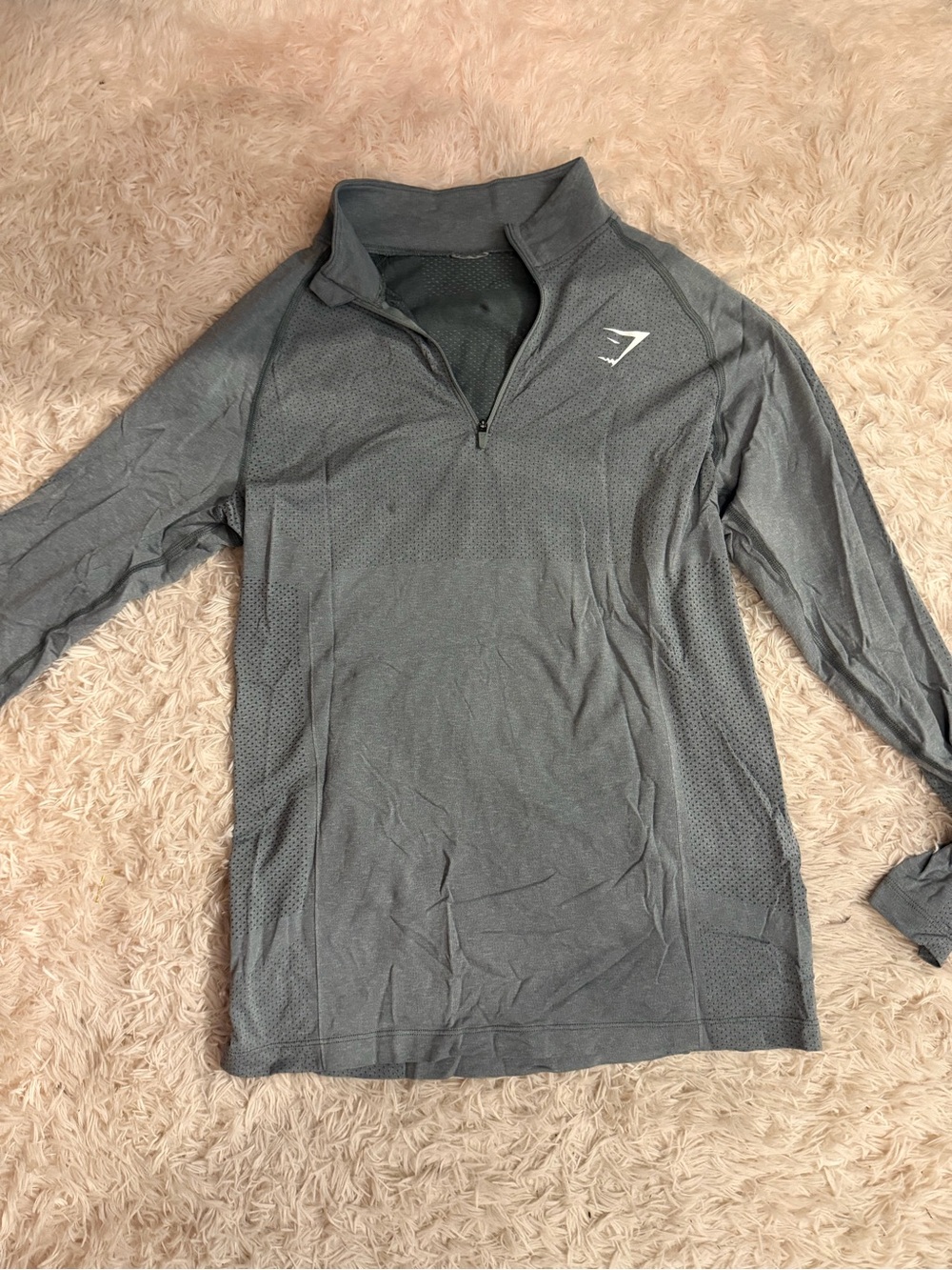 men’s gray Gymshark light quarter zip